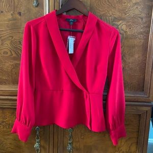 Drapey faux-wrap top in 365 crepe (Size 8) Brand New Side Zipper